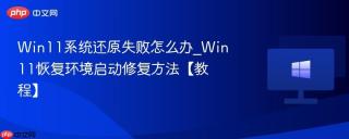 Win11系统还原失败怎么办_Win11恢复环境启动修复方法【教程】