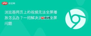 浏览器网页上的视频无法全屏播放怎么办？一招解决浏览器全屏问题
