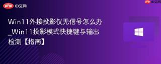 Win11外接投影仪无信号怎么办_Win11投影模式快捷键与输出检测【指南】