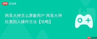 网易大神怎么屏蔽用户 网易大神拉黑别人操作方法【攻略】