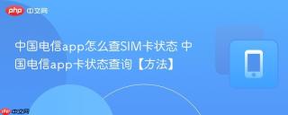 中国电信app怎么查SIM卡状态 中国电信app卡状态查询【方法】