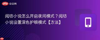 阅坊小说怎么开启夜间模式？阅坊小说设置深色护眼模式【方法】