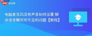 电脑麦克风没有声音如何设置 解决语音聊天听不见的问题【教程】