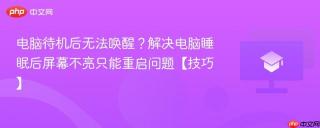 电脑待机后无法唤醒？解决电脑睡眠后屏幕不亮只能重启问题【技巧】