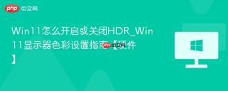 Win11怎么开启或关闭HDR_Win11显示器色彩设置指南【硬件】