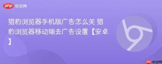 猎豹浏览器手机版广告怎么关 猎豹浏览器移动端去广告设置【安卓】
