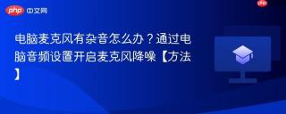 电脑麦克风有杂音怎么办?通过电脑音频设置开启麦克风降噪【方法】