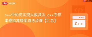 c++中如何实现大数减法_c++字符串模拟高精度减法步骤【汇总】