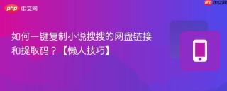 如何一键复制小说搜搜的网盘链接和提取码?【懒人技巧】