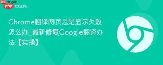 Chrome翻译网页总是显示失败怎么办_最新修复Google翻译办法【实操】