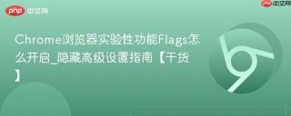 Chrome浏览器实验性功能Flags怎么开启_隐藏高级设置指南【干货】