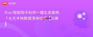 Kimi智能助手如何一键生成表格？长文本转数据清单技巧【实操】