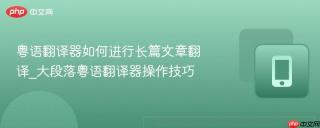 粤语翻译器如何进行长篇文章翻译_大段落粤语翻译器操作技巧