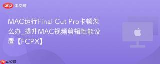 MAC运行Final Cut Pro卡顿怎么办_提升MAC视频剪辑性能设置【FCPX】