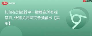 如何在浏览器中一键静音所有标签页_快速关闭网页音频输出【实用】