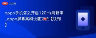 oppo手机怎么开启120hz刷新率_oppo屏幕高刷设置方法【诀窍】