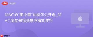 MAC的“画中画”功能怎么开启_MAC浏览器视频悬浮播放技巧