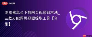 浏览器怎么下载网页视频到本地_三款万能网页视频提取工具【合集】