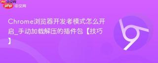 Chrome浏览器开发者模式怎么开启_手动加载解压的插件包【技巧】