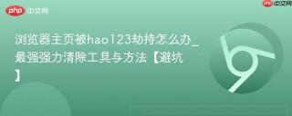 浏览器主页被hao123劫持怎么办_最强强力清除工具与方法【避坑】