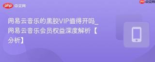 网易云音乐的黑胶VIP值得开吗_网易云音乐会员权益深度解析【分析】