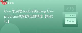 C++ 怎么把double转string C++ precision控制浮点数精度【格式化】