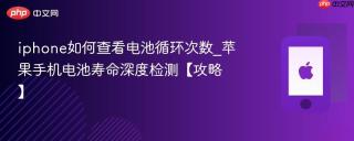 iphone如何查看电池循环次数_苹果手机电池寿命深度检测【攻略】