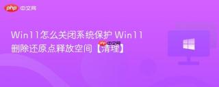 Win11怎么关闭系统保护 Win11删除还原点释放空间【清理】