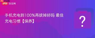 手机充电到100%再拔掉好吗 最佳充电习惯【保养】
