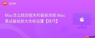 Mac怎么找回丢失的鼠标光标 Mac晃动鼠标放大光标设置【技巧】