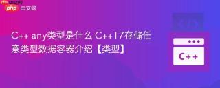 C++ any类型是什么 C++17存储任意类型数据容器介绍【类型】