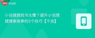 小说搜搜找书太慢？提升小说搜搜搜索效率的5个技巧【干货】