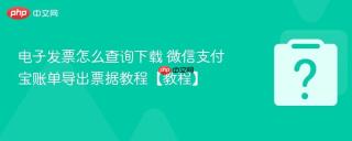 电子发票怎么查询下载 微信支付宝账单导出票据教程【教程】