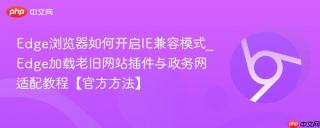 Edge浏览器如何开启IE兼容模式_Edge加载老旧网站插件与政务网适配教程【官方方法】
