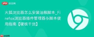 火狐浏览器怎么安装油猴脚本_Firefox浏览器插件管理器与脚本使用指南【硬核干货】