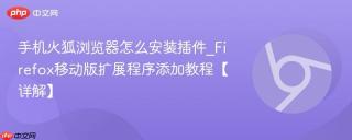 手机火狐浏览器怎么安装插件_Firefox移动版扩展程序添加教程【详解】
