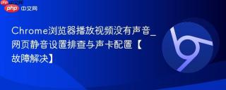 Chrome浏览器播放视频没有声音_网页静音设置排查与声卡配置【故障解决】