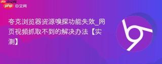 夸克浏览器资源嗅探功能失效_网页视频抓取不到的解决办法【实测】