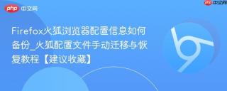 Firefox火狐浏览器配置信息如何备份_火狐配置文件手动迁移与恢复教程【建议收藏】