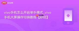 vivo手机怎么开启单手模式_vivo手机大屏操作切换教程【妙招】