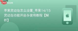 苹果灵动岛怎么设置_苹果14/15灵动岛功能开启与使用教程【解析】
