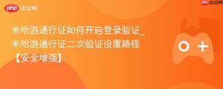 米哈游通行证如何开启登录验证_米哈游通行证二次验证设置路径【安全增强】