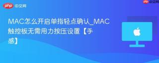 MAC怎么开启单指轻点确认_MAC触控板无需用力按压设置【手感】