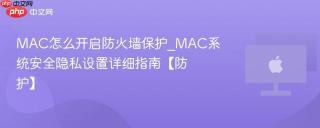 MAC怎么开启防火墙保护_MAC系统安全隐私设置详细指南【防护】