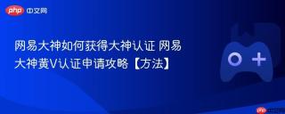 网易大神如何获得大神认证 网易大神黄V认证申请攻略【方法】