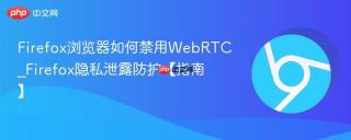 Firefox浏览器如何禁用WebRTC_Firefox隐私泄露防护【指南】