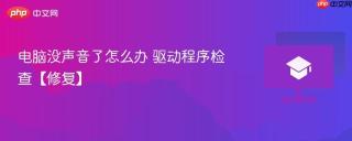 电脑没声音了怎么办 驱动程序检查【修复】