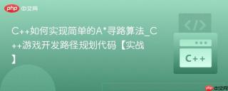 C++如何实现简单的A*寻路算法_C++游戏开发路径规划代码【实战】