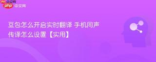 豆包怎么开启实时翻译 手机同声传译怎么设置【实用】