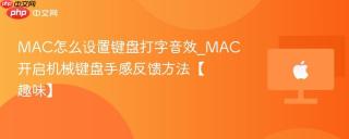 MAC怎么设置键盘打字音效_MAC开启机械键盘手感反馈方法【趣味】